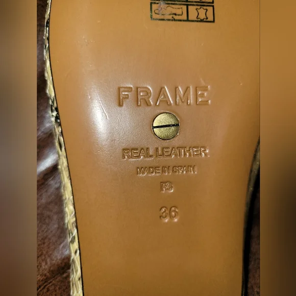 NWOT FRAME Leather "Snakeskin"  Le Town Mules - Picture 4 of 4